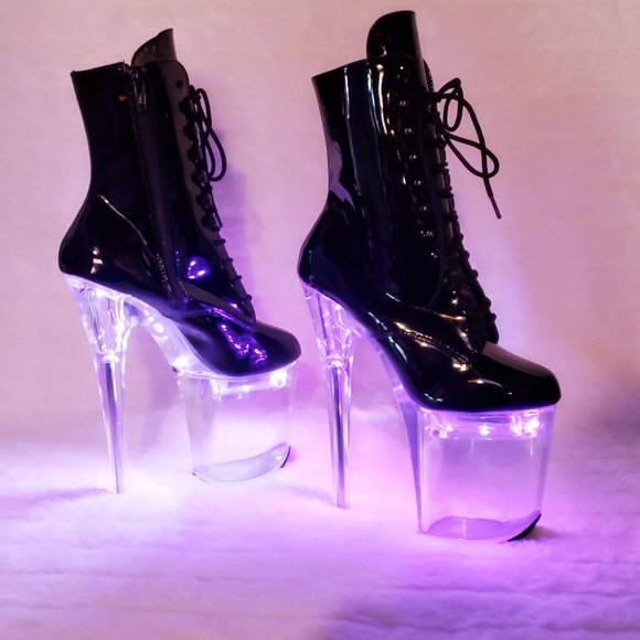 FlashDance 8" Led Light up Platform Ankle Boots Flash dance - Picture 3 of 16